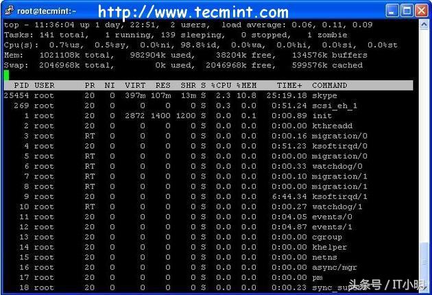 Linux中的12个TOP命令示例