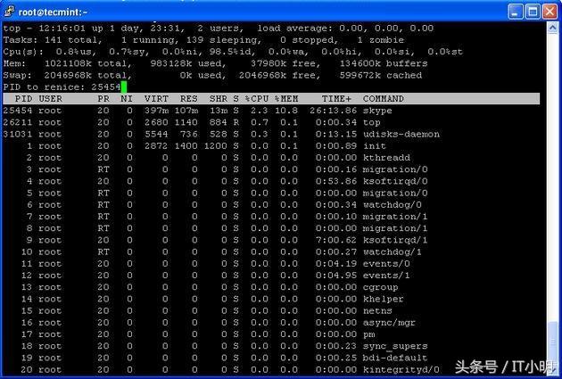 Linux中的12个TOP命令示例